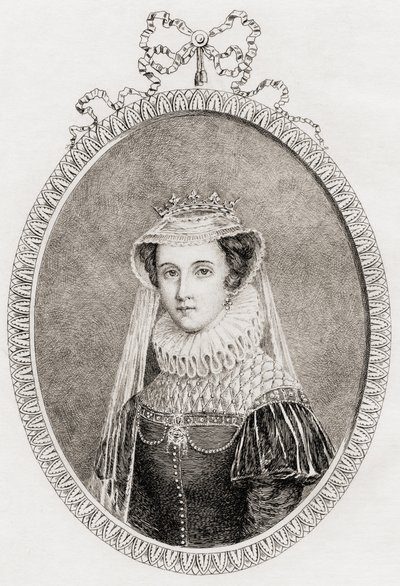 Mary Queen of Scots (1542-87) also Mary Stuart by Philippe after Mercier